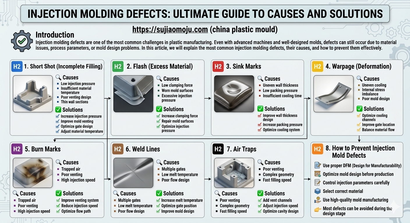 Injection Molding Defects: Causes and Solutions | Plastic Mold Troubleshooting Guide