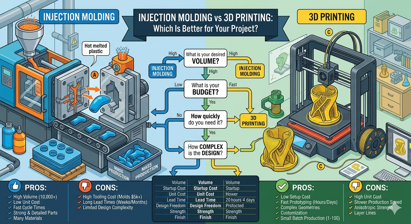 Injection Molding vs 3D Printing: Which Is Better for Your Project?